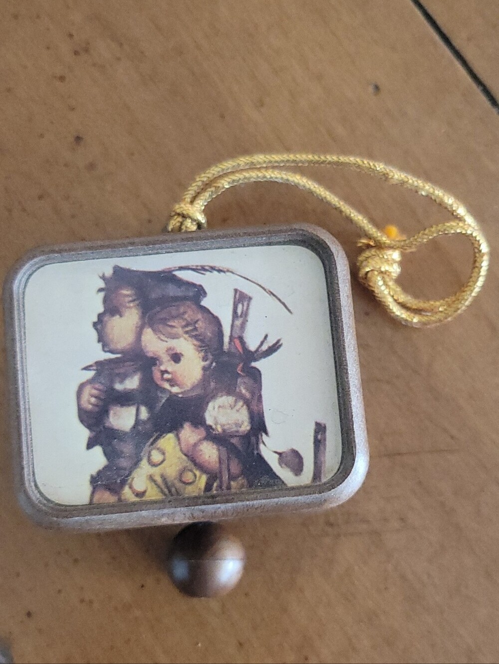 Vintage Hummel Style Pull String Music Box